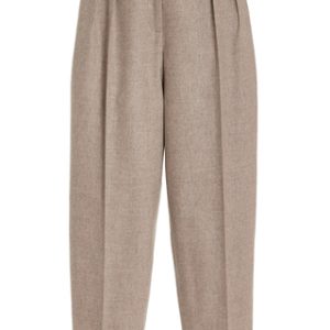 Emmett Pleated High-Rise Wool-Blend Tapered Pants