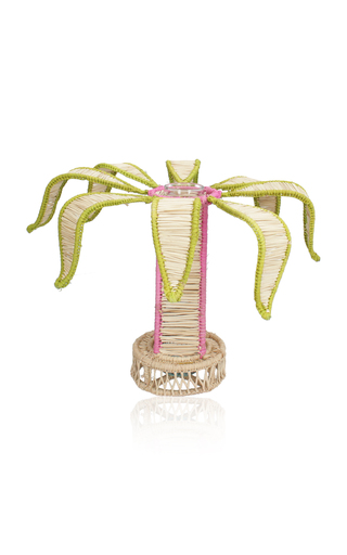 Pink Palm Small Candle Holder