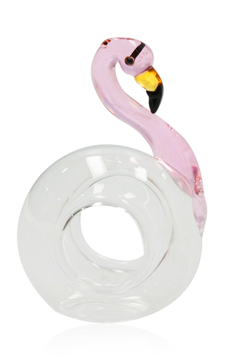 Set Of 2 Flamingo Glass Napking Ring