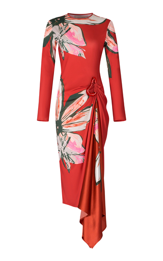 Ananya Silk Floral Print Wrap Maxi Dress