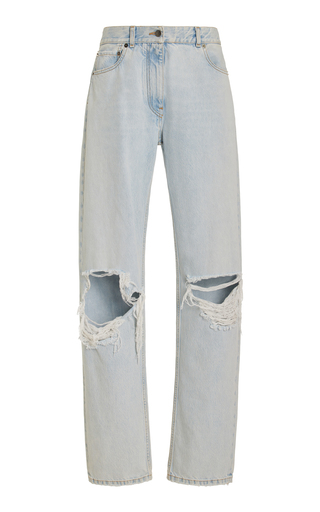 Burty Distressed Rigid Mid-Rise Relaxed-Leg Jeans